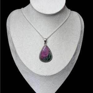 Ruby Zoisite 925 Sterling Silver Pendant